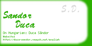 sandor duca business card