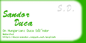 sandor duca business card